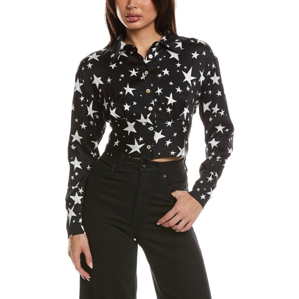 Chaser Womens  Silky Stretch Woven Agnes Blouse